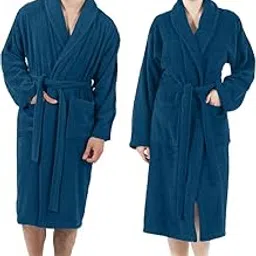 Elstone Home Luxury Bathrobes Pack of 1 Unisex Size for Men & Women Perfect for Gifting purpose Specially for Hotel, Spa, Honeymoon & Salons (IN, Alpha, Free Size, Regular, Standard, Blue)-image-1
