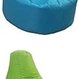 MERISHOPP® XXL Recliner Gaming Beanbag Chair Cover Adult Seat Pod Bag Sky Blue & Green|Home & Garden | Furniture | Bean Bags & Inflatables|2 Pieces Covers-image-12