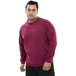 Plus Size Clothing Sweatshirt for Men | Full Sleeve Solid Raglan Round Neck Winter Wear-picture-28