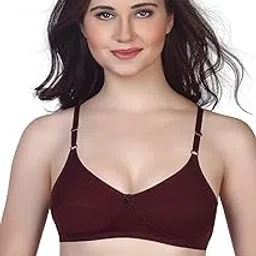 vstar Women's Cotton Non-Padded Wire Free Everyday Bra Maroon-picture-35