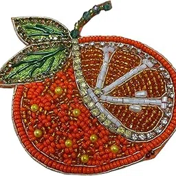 Trendy Quirkify Beaded Orange Fruit Multipurpose Brooch for Women and Mens-picture-14