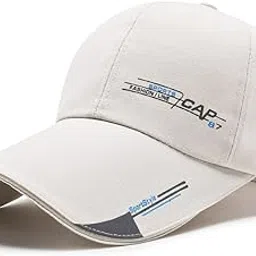 frackson Breathable Cotton Men Sun Visor Cap Baseball Adjustable Sport Summer for Golf Tennis Cricket Cycling Running Gym Sun UV Protection (White Sport Style)-picture-31