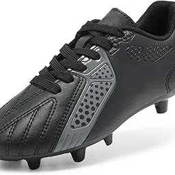 Boys Hz19006k Soccer Football Cleats Shoes Black Dark Grey Size 12 M US Little Kid-image-25
