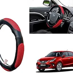 WolkomHome Ring Type Car Steering Wheel Cover (UT Black Red Netted) for Toyota glanza-picture-15