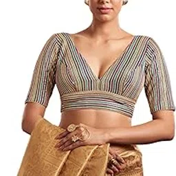 s salwar studio Salwar Studio Georgette Plunging V Neck Readymade Blouse-picture-18
