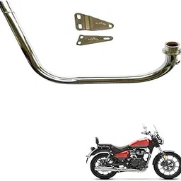 RevUp Bike Silencer Full Exhaust Middle Muffler Mid Bend Pipe/Bendpipe Chrome For Compatible With RE Meteor 350 & Reborn 350-image-23