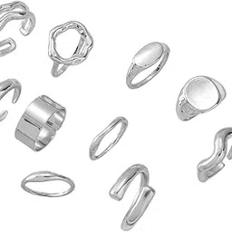 shining diva fashion Set of 10 Latest Stylish Silver Plated Rings for Women and Girls (16667r)-picture-10