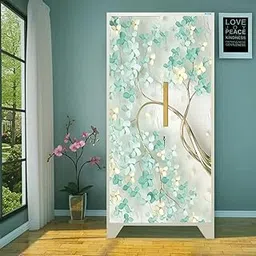WallDaddy Self Adhesive Almirah Stickers, Wall Stickers, Decorative Sticker Wallpaper for Home Wardrobe Doors(Branch Flower Almirah) PVC Vinyl Size Large (39 x 84 Inch)-picture-19