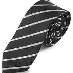 Self Design Darkgrey Striped Formal Tie for Men & Boys | Stylish Necktie for Weddings, Office & Casual Wear-image-11
