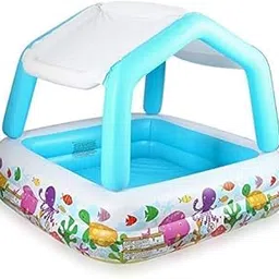 RK International Sun Shade with Pool Kids Bath Tub Soft Rubber Water | Bath Tub for Kids Boys (Multicolor)-picture-38