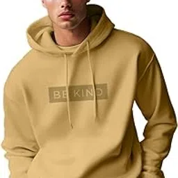 nobero Typography Print Hooded Sweatshirt(1M-TWHO-C0599-OM7_Oat Milk_3XL)-picture-20