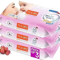Tulips Sensitive Baby Wet Wipes ( 216 Wipes ), for Gentle Cleaning/Moisturising, Rash Free, 99% Purified Water with Grapefruit Extracts-image-21