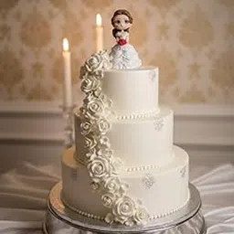 Cute Princess Doll Cake Topper Figurine | Fairy Tale Character Cake Decoration Marriage Celebration Anniversary | Reusable Kids Party Supplies for Girls (White)-picture-11