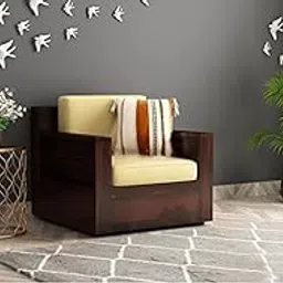 FURNESHO Sheesham Wooden Single Seater Sofa Set for Living Room Home Bedroom Office Hotel | Wooden 1 Seater Sofa Set | Solid Wood Sofa Set | Walnut Finish-picture-27