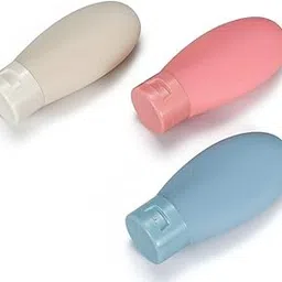 Silicone Travel Toiletry Bottles Set, Leak-Proof Portable Containers in White, Pink, Blue Colors, 3 Pack-picture-36