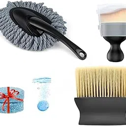 Car Cleaning Kit, 4-Piece Set with Microfiber Duster, Car Desk Brush, Car Cleaning Brush and Glass Cleaning Tablets-car Cleaning kit Combo All in one-image-17
