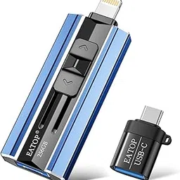 EATOP 256GB Flash Drive Intended for iPhone iPad Android and Computers, 4 in 1 Photo Stick for Phone Memory Storage Easily Backup Photos Videos, Plug and Play, No Application Required (Navy Blue)-picture-21
