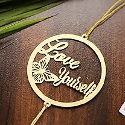 GENESIS ARTS Stainless Steel Quotes Car Hanging Dream Catcher Accessories Best For Your Interior,Rear View Mirror Ornament, Gift, (Love Yourselfgold)-image-22