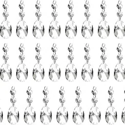 Foraineam Pack of 25 Chandelier Crystals 2” / 50mm Clear Teardrop Chandelier Crystal Pendants Beads-picture-46