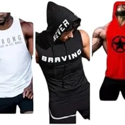 Round Neck Big Armhole Gym Stringer Vest for Men(Gym_vest58)-picture-12
