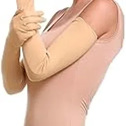 R&D Men's and Women's Skin (Beige) Cotton Hand Summer Gloves for Protection From Sun Burn/Heat/Pollution image 1