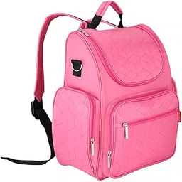 ZOOMELLA Mummy Bag Baby Nappy Bottle Packsack Rucksack Waterproof Tote Handbag Pink-image-0