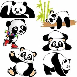 Generic New Sticker 60 cm Animals Panda Cartoon Wall Sticker for Bedroom, Living Room, Kids Room Self Adhesive Sticker (Pack of 6)-image-57