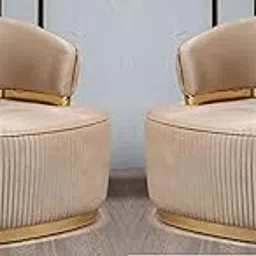 Set of 2 Velvet Dining Chairs, Cushion Seat Chair for Living Room Bedroom Restaurant, Modern Contemporary Upholstered with Polished Golden Solid Wooden Legs R41-image-85