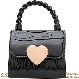 syga Girls Stylish Heart-Lock Mini PVC Handbag – Small Square Bag with Chain Strap-picture-33