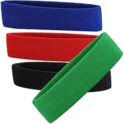 R-LON Workout Headband for Women & Men - Moisture Wicking & Non-Slip Exercise Hairband or Sports Sweatband -Ideal for All Sports Like Tennis, TT, Badminton, Running and Yoga (4 PC) a47-image-46
