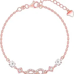 giva 925 Silver Rose Gold Infinite Moment Bracelet, Adjustable | Gifts for Women and Girls | With Certificate of Authenticity and 925 Stamp | 6 Months Warranty-picture-29
