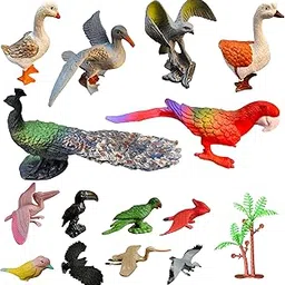 ZESTHOME Birds Toy Set for Kids – Pack of 14 PVC Rubber Figures – Big & Small Birds Mix (Peacock, Parrot, Duck, Goose, Eagle, Pigeon, Owl, Crow, Sparrow) | Educational Animal Set-picture-48