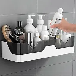 MM Wall-Mounted Kitchen Storage Shelf, White and Black, No-Drill Installation, 28.5x6.5 cm, Multi-Purpose Organizer for Bottles, Spices, Condiments Pack of 1-picture-24