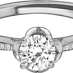 giva 925 Silver Zircon Shimmer Flower Ring, Adjustable | Gifts for Girlfriend, Gifts for Women and Girls | With Certificate of Authenticity and 925 Stamp | 6 Month Warranty* image 1