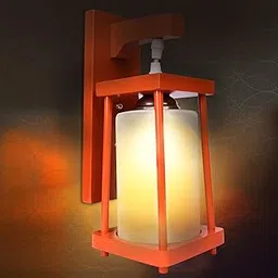 GIGAWATTS Cylindrical Wall Lamp Decor Down Light with Caged Wood Mount Modern Hang Sconce Lighting for Home Indoor Living Room Bedroom Bedside (1Pc, Design May Vary, Without LED Bulb)-picture-29