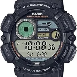 casio Resin Digital Black Dial Unisex Watch-Ws-1500H-1Avdf, Black Band-picture-10