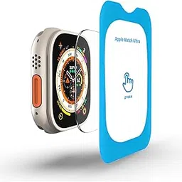 amazon basics Pro Protection Screen Protector for Apple Watch Ultra (49mm) with Self Aligning Applicator (Pack of 1)-image-0