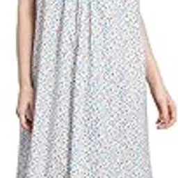 sephani Women's 100% Cotton Printed Maxi Nightgown Long Nighty Sleepwear for Ladies Super Soft Comfortable Blue-picture-36
