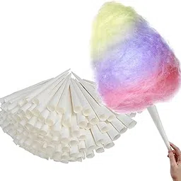 Cotton Candy Cones (100 Pack) - White Cotton Candy Sticks - Kraft Paper Cotton Candy Cone - Carnival Cotton Candy Supplies for Floss Sugar Cotton Candy - Cones for Cotton Candy Maker - Stock Your Home-image-43
