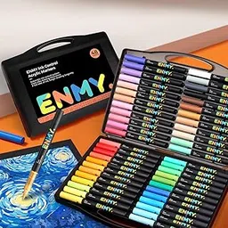 ENMY 48 Colors Acrylic Paint Pens, Direct Liquid Acrylic Paint Marker Pens, Fabric Markers for Textile, Canvas, Rock, Glass, Wood, Paper, DIY, Acrylic Coloring Markers for DIY Craft Supplies-picture-14