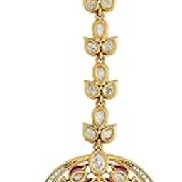 kushal's Fashion Jewellery Ruby Victorian Polished Copper Kundan Tikka, Best for Bridesmaids, festive season & Special Occasion-picture-22