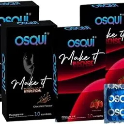 OSQUI Make It Intense Flavored Condoms, Chocolate & Strawberry, 4 Pack– Ribbed & Extra Dotted for Ultimate Pleasure-picture-28