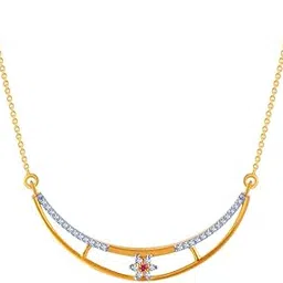 p.c. chandra jewellers 14k (585) Yellow Gold and American Diamond Pendant for Women-picture-49