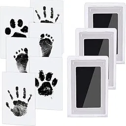 Pmeixcy Baby Hand and Footprint Kit, Inkless Hand & Footprint Kit for Newborn Baby Essentials, 9-Piece Modern Keepsake Cards for Family Memories, 14.3 x 9.7 cm-picture-21