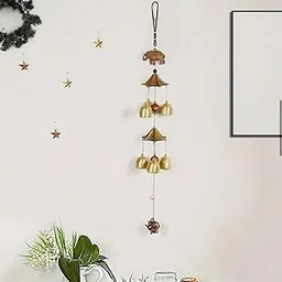WARMINGO DE Wind Chime for Home Positive Vibes | 6 Brass Bells Hanging | 6 Bells Wind Chime |Good Luck Item Diwali Gift-image-62