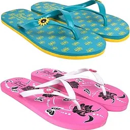 dada brothers combo Slippers|Slippers for women|printed flip flop hawaii slipper chappal Daily use slipper for women pack of 2__-picture-44