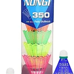 350 Plastic Badminton Shuttlecocks for Indoor Outdoor Badminton Sports - Color Multicolor - Speed Medium - Pack of 5 Shuttle-image-58