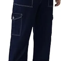 urbano plus Men Mid Rise Loose Baggy Fit Cargo Jeans with 6 Pockets Non-Stretchable-picture-31