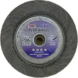 Flap wheel 6"X1" Grit- 320 removal and shaping of metals, plastics, and other materials,Suitable for use on die grinders Pack of 1(150x25mm) grit- 320 fine-picture-12
