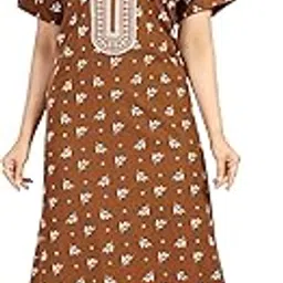 life-tale Women's Cotton Printed Nightgown, Full Length,Front Zip-picture-39